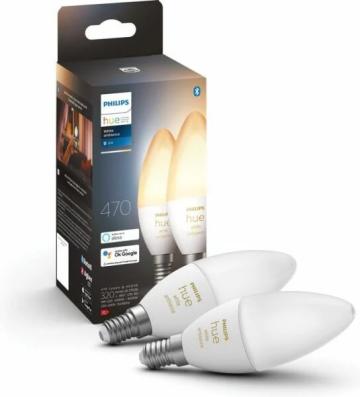 Becuri LED inteligente Philips Hue B39, Bluetooth, E14, 4W de la Eve Nasia S.r.l