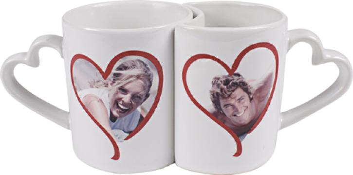 Set cani cuplu cu toarta inima de la Sublirom Co. SRL