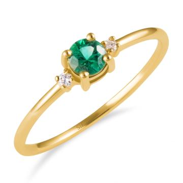 Inel din aur galben de 14K cu diamante de 0.03 carate