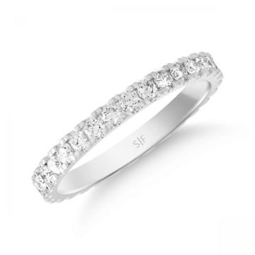 Inel Eternity aur alb de 18k cu diamante naturale de 0.67