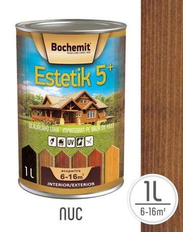 Lazura lemn Bochemit Estetik Clasic 1L, nuc, protectie UV