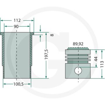 Segmenti piston 90 2.5x2.5x2.5x5 mm