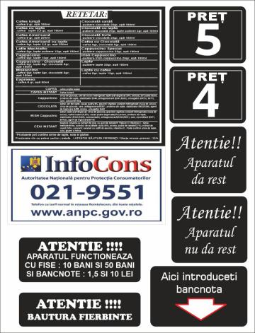 Set Stickere etichete automate de cafea boabe vending de la Vending Master Srl