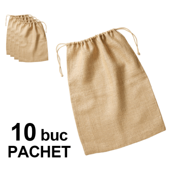 Saculet iuta natur 25 x 30 cm, 10 bucati de la Best Media Style Srl