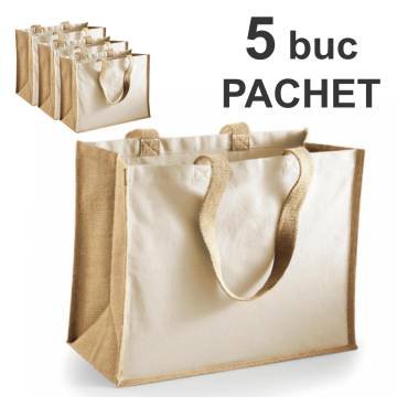 Sacosa iuta si canvas Nantes, 5 bucati de la Best Media Style Srl
