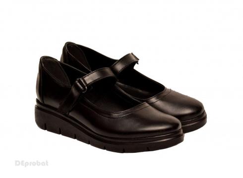 Pantofi dama negri cu bareta din piele naturala, 40