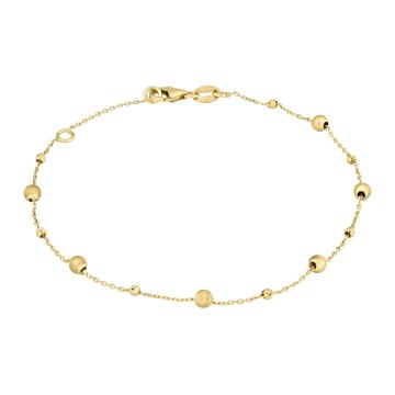 Bratara din aur galben de 18K cu bile diamantate