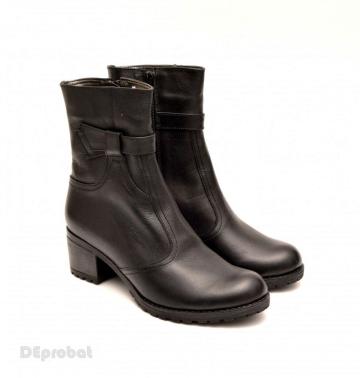 Ghete dama casual-elegante negre din piele naturala de la Deprobat.ro