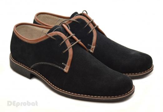 Pantofi barbati piele naturala velur negri casual-eleganti de la Deprobat.ro