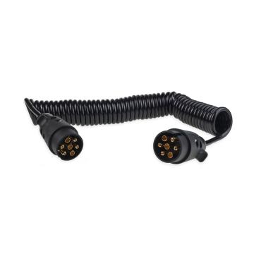 Cablu electric pentru remorca spiralat cu prize 7PIN 12V 6m de la Auto Care Store Srl