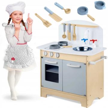 Jucarie bucatarie interctiva din lemn cu accesorii Ricokids de la Montana Imobiliare Srl