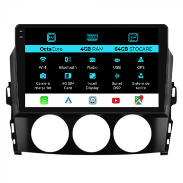 Navigatie dedicata Mazda MX-5 (2005-2015), 9 inch, 4Gb Ram