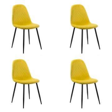 Set 4 scaune de bucatarie din catifea BUC 237X galben de la European Med Prod