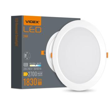 Spot LED incastrat Videx VLE-DLBR-244, 24W, 1830lm, 4000K de la Casa Cu Bec Srl