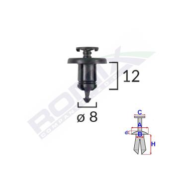 Clips fixare pentru Dacia Renault 8x12mm - negru set 10 buc de la Auto Care Store Srl