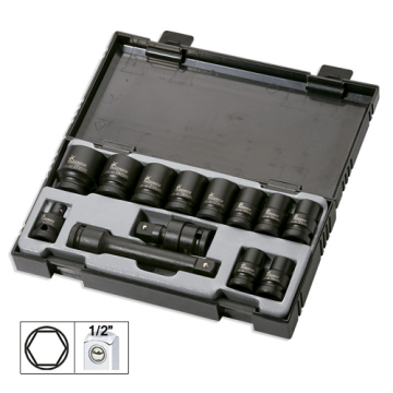 Set 13 piese tubulare de impact de 1/2` hex + adaptor JBM de la Auto Care Store Srl