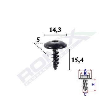 Surub fixare pentru Audi, VW, Skoda 5x15.4mm, set 10 buc de la Auto Care Store Srl