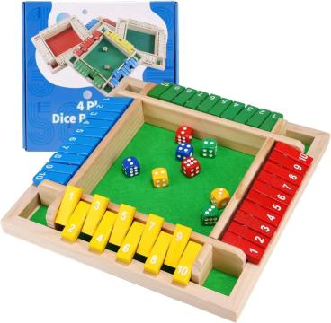 Joc Shut the Box cu 8 zaruri pentru adulti sau copii de la Saralma Shop Srl