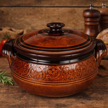 Oala pentru sarmale, friptura, din lut, glazurata, 10 litri de la Atelier 49