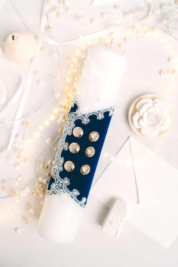 Lumanare botez A34 - albastru de la Andreeatex