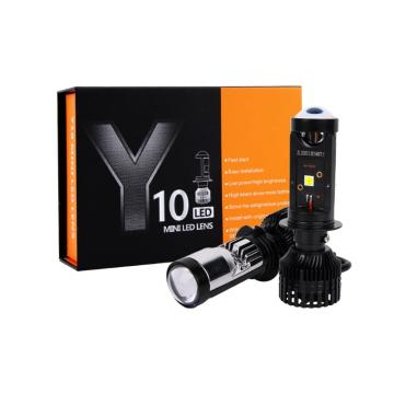 Set 2 becuri H7 LED cu lupa, Mini Led Lens, Canbus, 6500LM