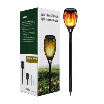Lampa solara - torta cu efect flacara, 12 LED-uri galben