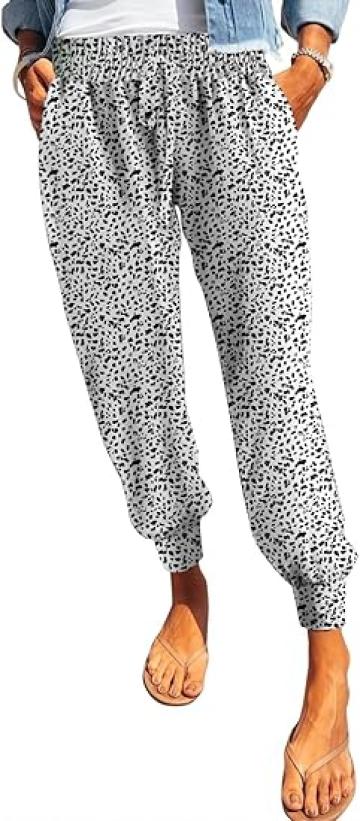 Pantaloni sport respirabili pentru femei, albi