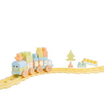 Joc Set de constructii cu trenulet - 36 piese (pastel) de la PFA Shop - Doa