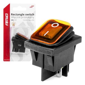 Intrerupator on/off, 12/24V, dreptunghiular, waterproof