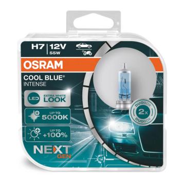 Set 2 becuri cu halogen Osram H7, 12V, 55W, PX26D, Cool Blue