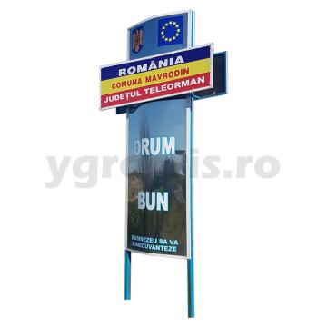 Indicator intrare in localitate din inox 760 de la Mobilier Stradal Ygrocris Srl
