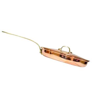 Tigaie din cupru 26 cm cu capac si maner din bronz