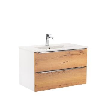 Dulap inferior Vario Trim 80 cu lavoar, stejar alb