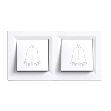 Intrerupator cu clopot dublu Nova 101N cu cadru alb