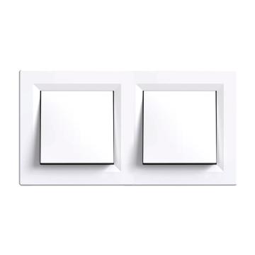 Comutator dublu Nova 10A 250V 106 alb cu cadru dublu