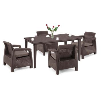 Set mobilier de gradina Corfu Duo cu masa Futura maro