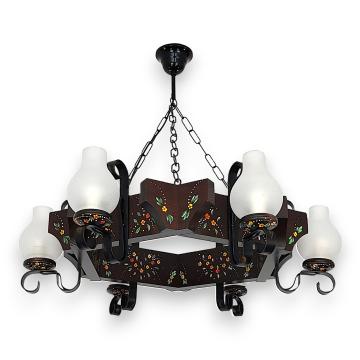 Lustra din lemn Queen 6X E14 Wenge pictat EX-00033 de la Exodus Lighting Srl
