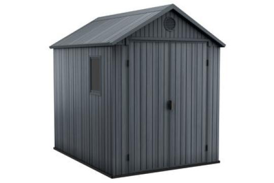 Casuta de gradina din plastic Darwin, 6x8, gri