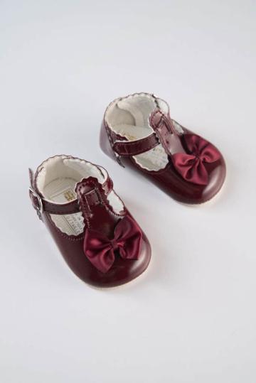 Pantofi botez B 861 - burgundy de la Andreeatex