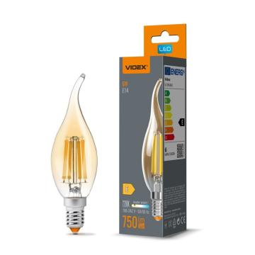 Bec LED Vintage Filament Videx C37 6W E14 2200K Bronz de la Casa Cu Bec Srl