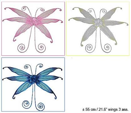 Accesoriu Aripi fluture, 55 cm, alb roz albastru - 53704 de la Hobbyplanet Romania