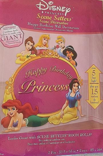 Decor perete Happy Birthday, Disney Princess