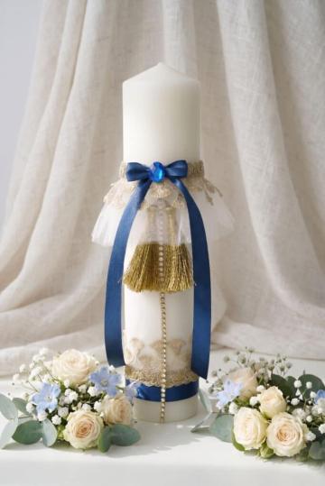 Lumanare botez A3 - bleumarin