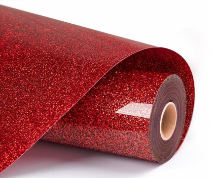 Vinil termotransferabil cu sclipici - Red - 30.5 x 90 cm