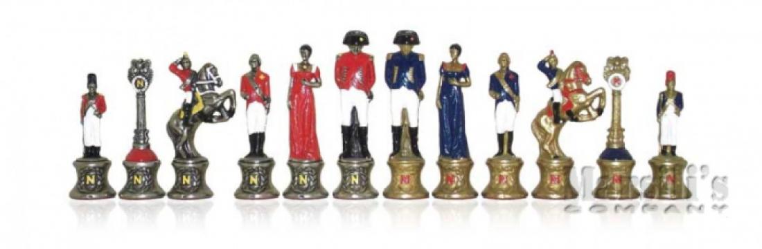 Piese sah din metal pictate manual Napoleon de la Chess Events Srl