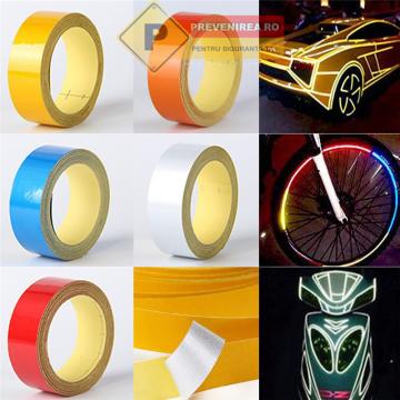 Benzi reflectorizante colorate si universale personalizate de la Prevenirea Pentru Siguranta Ta G.I. Srl