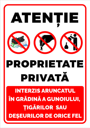 Indicator atentie proprietate privata