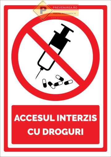 Indicator de avertizare Acces interzis cu droguri