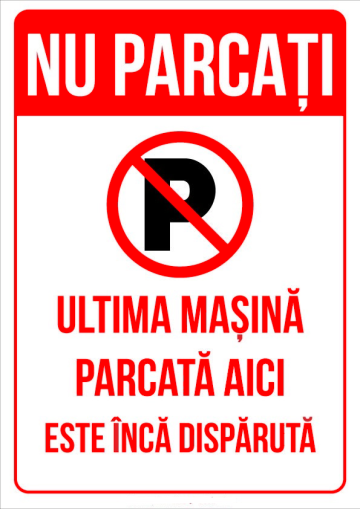 Indicator pentru interzicere nu parcati