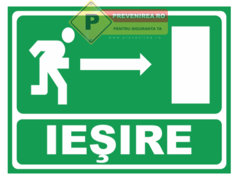 Indicator verde iesire de urgenta dreapta